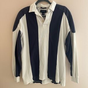 Men’s Vintage Rugby Vertical Stripe Shirt Britches outdoors brand size Large